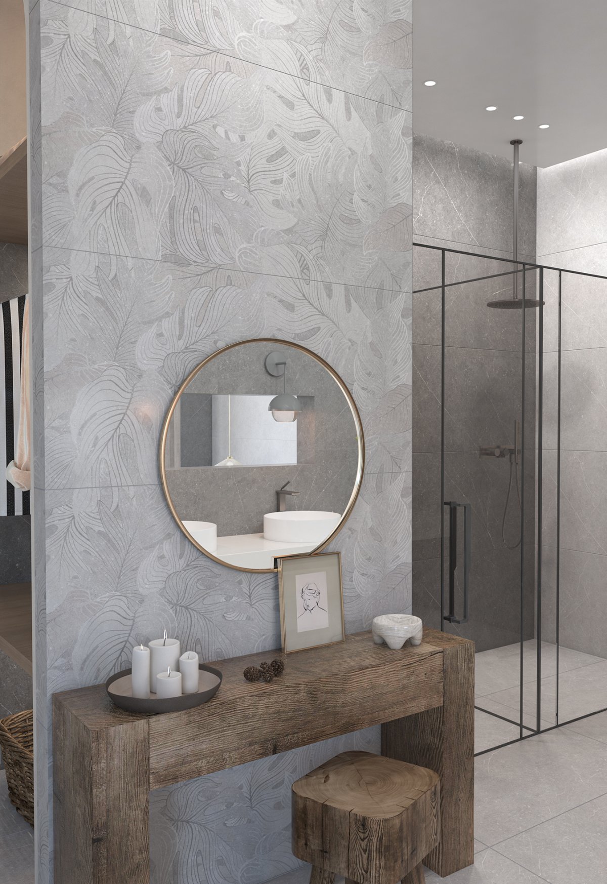 کانتور طوسی تیره مات 120*60 